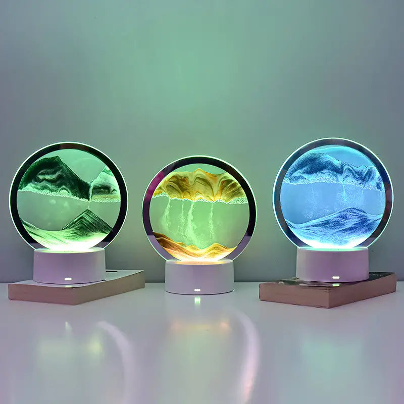 RGB LED Sandscape Table Lamp with Moving Sand Art