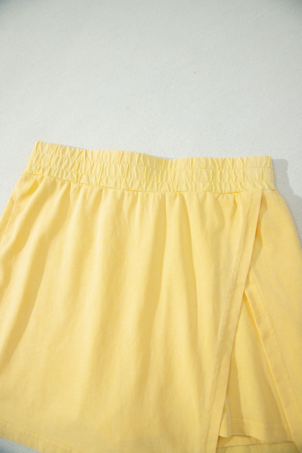 Light Pink 2 Pieces Mineral Wash Cotton Tank Top Lined Split Skort Set