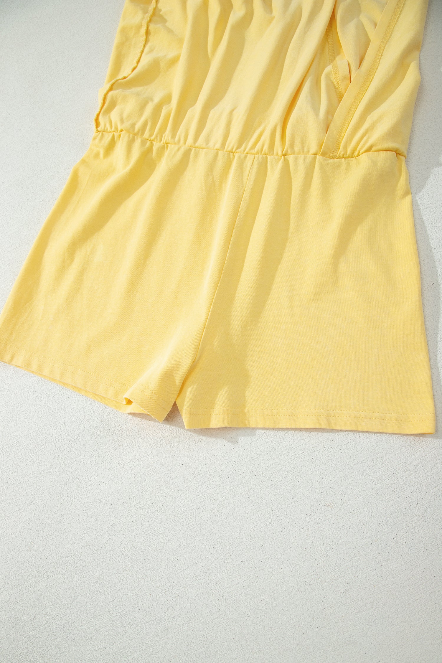 Light Pink 2 Pieces Mineral Wash Cotton Tank Top Lined Split Skort Set