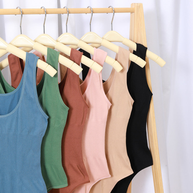 Women's Tummy Control Fitted Pants and U-Back Tank Top